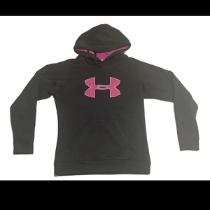Under Armor‎ Women's Hoodie Size M Hooded Cold Gear Black Pink